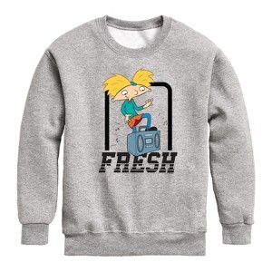 Boys' - Hey Arnold! - Fresh Arnold Graphic Long Sleeve Fleece Sweatshirt - 1 of 4