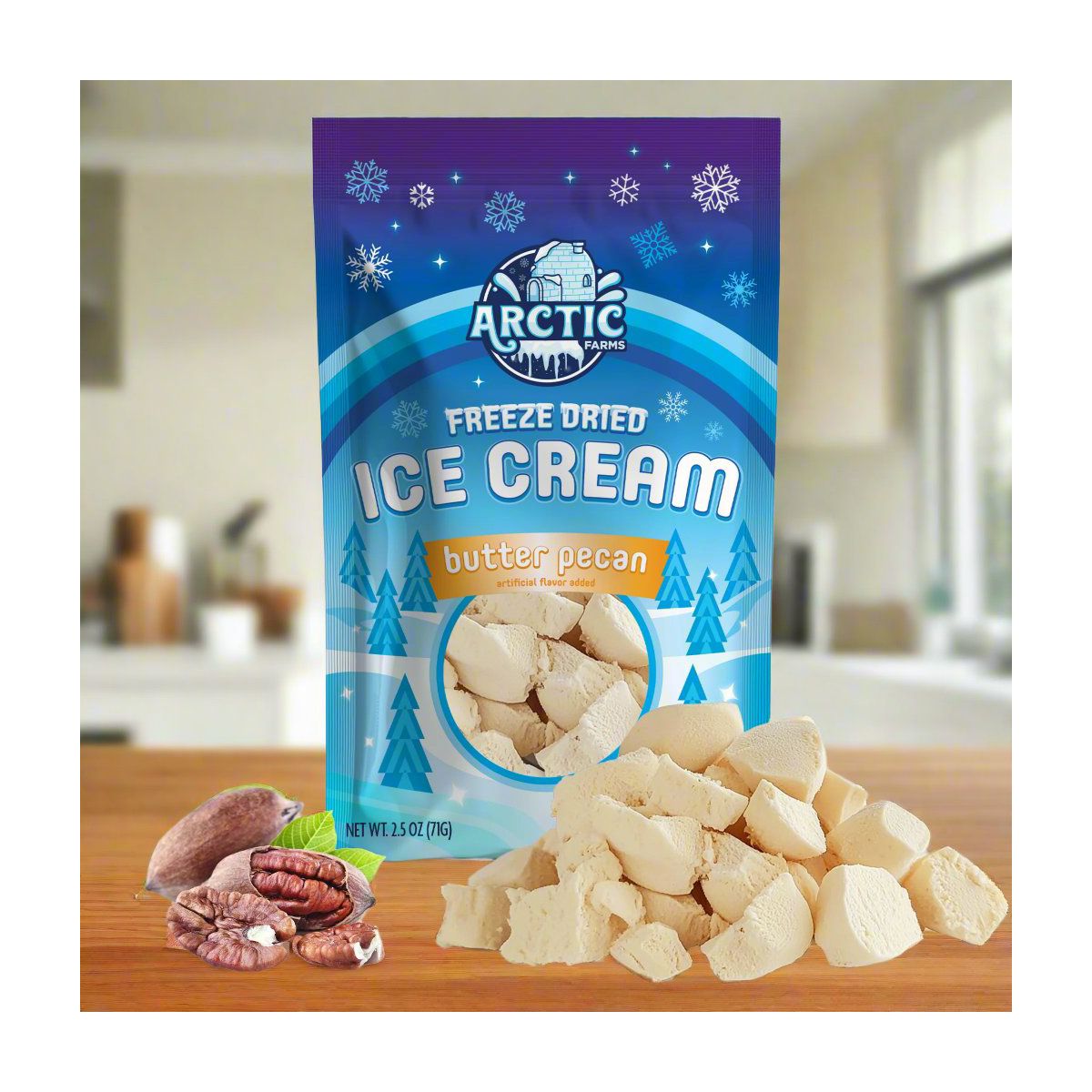Arctic Farms Freeze Dried Ice Cream That Does Not Melt (Bits) (Butter Pecan) - thumbnail 5