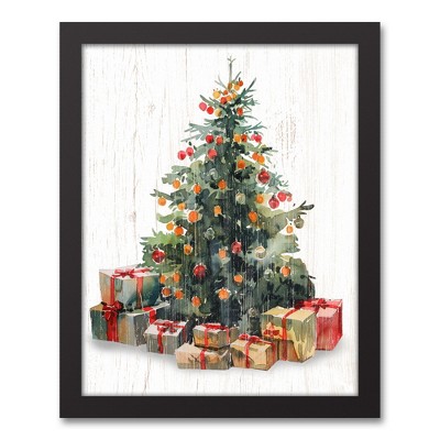 Creative Products Christmas Tree Presents 12.73 x 15.73 Black Framed Canvas