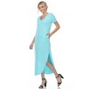 Women's Short Sleeve V-Neck Maxi Dress - White Mark - 3 of 4