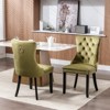 Set of 2 Modern Velvet Tufted Upholstered Dining Chairs with Wooden Legs and Nailhead Trim - ModernLuxe - 2 of 4