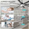 Airsurfer 72" Matte Black Ceiling Fan with Color-Changing LED Light and Light Memory Function,8-Blade Ceiling Fan with 6"/20" Downrods,Remote Included - 3 of 4