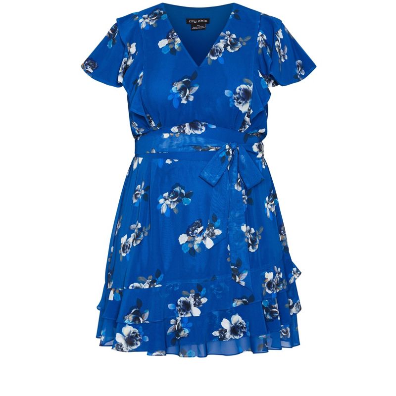 Women's Plus Size Romantic Print Dress - blue | CITY CHIC, 4 of 6