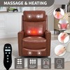 PAGED Modern Swivel Recliner Chair, Heating Massage Chair with Side Pocket, Leather Accent Chair for Bedroom, Living Room Furniture - 3 of 4