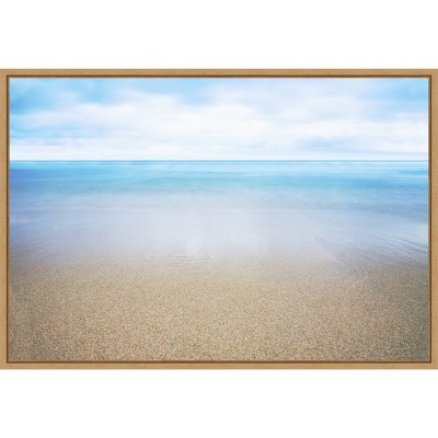 23" x 16" Hawaiian Shoreline and Ocean by Design Pics Danita Delimont Framed Canvas Wall Art - Amanti Art