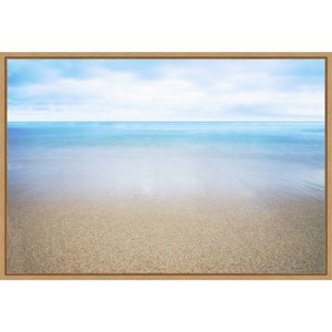 23" x 16" Hawaiian Shoreline and Ocean by Design Pics Danita Delimont Framed Canvas Wall Art - Amanti Art: Seascape for Bedroom Decor - 1 of 4