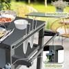 DOMETOUR 3-Shelf Outdoor Grill Cart Table with Wheels, Pizza Oven & Food Prep Table, Blackstone Griddle Stand with Propane Tank Hook - 2 of 4