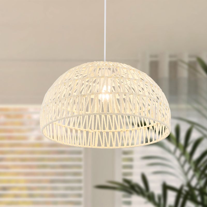 Tangkula Paper Pendant Light Fixture Dome Hanging Ceiling Light with Adjustable Hanging Rope 17.5” Decorative Chandelier, 4 of 10