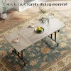 71 Inch Long Farmhouse Dining Table for 6-8 People, Rustic Style Rectangle Kitchen Table with Strong Metal Legs for Dining Room - 4 of 4