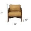 HomeRoots 32" Brown Genuine Leather Arm Chair - 3 of 4