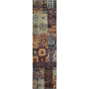 Oriental Weavers Andorra 7137A Gold/ Blue Indoor Area Rug - 2'6" x 12' - 1 of 1