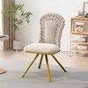 KIGFTSOD Set of 2 Velvet Dining Chairs - Gold Metal Legs, 360° Swivel, Upholstered Accent Chairs for Living, Dining & Kitchen - 2 of 4