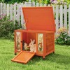 Sandinrayli 24in Wooden Catio - Outdoor Cat/Small Animal & Indoor Rabbit Hutch, Sturdy Wtr-Prf Insul Shelter for Cat/Dog/Rabbit/Guinea Pig(Orange) - 2 of 4