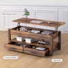 Hausource 47.2" Lift Top Coffee Table with Storage Drawers, Hidden Compartment - 4 of 4