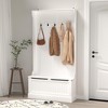 Entryway Bench with Standing Coat Rack, Hall Tree with Shoe Storage Bench, Entryway Organizer with 5 Hooks - 3 of 4