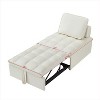 NicBex Convertible Sleeping Sofa Bed,Velvet Single Sofa with 1 Removable Back Pillow for Living Room,Apartment,Office,White - 3 of 4