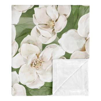 Sweet Jojo Designs Girl Baby Security Blanket Watercolor Magnolia Green and Ivory