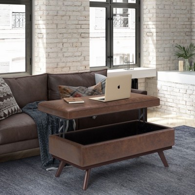 NicBex 42.1" Storage Bench Rectangle Lift Top Coffee Table Storage Ottoman for Bedroom, Living Room