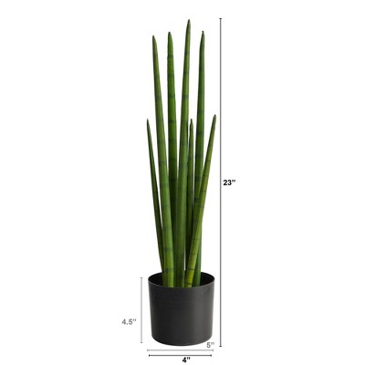 Autumn Bliss 25" Outdoor Potted Faux Snake Plant