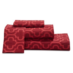 Flannel Cotton Trellis or Solid Deep Pocket Bed Sheet Set by Blue Nile Mills - 1 of 4