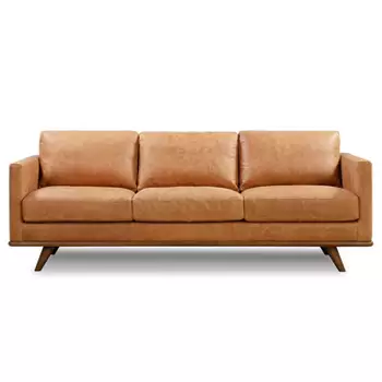 Florence Mid-century Modern Sofa Cognac Tan - Poly & Bark : Target