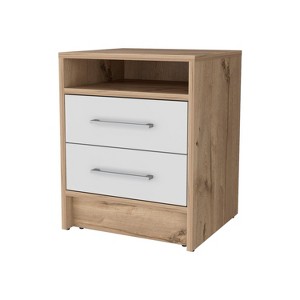 NicBex 14.6 inch Wide Nightstand with 2 Drawers,Modern Side Table with Metal Handles,Bedside Table for Bedroom,Living Room - 1 of 4