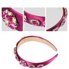 Unique Bargains Women's Bling Vintage Flowers Rhinestone Satin Wide Edge Headband 5.12"x1.18" 1pc - 3 of 4