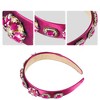 Unique Bargains Women's Bling Vintage Flowers Rhinestone Satin Wide Edge Headband 5.12"x1.18" 1pc - image 3 of 4