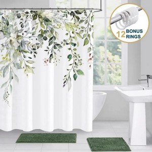 LunaLulinlk Shower Curtain with Hooks – Heavy-Duty Mold/Mildew-Resistant - 1 of 4