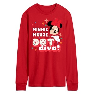 Men's - Disney - Minnie Dot Diva Long Sleeve Graphic T-Shirt - 1 of 3