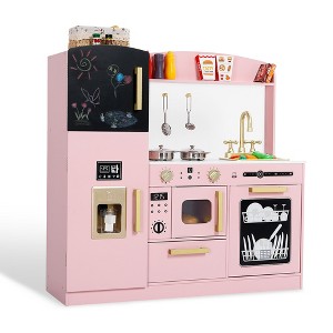 Kinder King Wooden Kids Play Kitchen, Toy Kitchen Playset for Toddler, Pretend Oven, Microwave,  Realistic Kitchen Sets for Boys Girls Age 3+ - 1 of 4