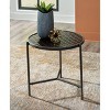 Doraley End Table Black/Gray/Brown/Beige - Signature Design by Ashley: Honeycomb Top, Mango Wood, Metal Base - 2 of 4