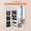 GlasFlength Full Length Mirrors Lockable Arched Jewelry Full-Length Mirror Cabinet 2 Drawers for Living Room, White, 15.7"*3.94"*42.5" - 3 of 4