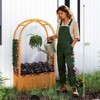 Tangkula 1/2 PCS Wooden Raised Garden Bed w/ Lattice Trellis Arched Roof Liner Drainage Patio - 4 of 4