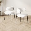 Wooakway Velvet Dining Chairs Set of 2, Mid-Century Modern Dining Room Chairs, Curved Backrest Chair With Metal Legs - 2 of 4