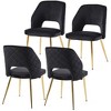 CENGHU Velvet Upholstered Dining Chairs Set of 4, Dining Chairs with Metal Legs and Hollow Back Upholstered - 3 of 4