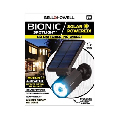 Black Solar Powered LED Motion Sensor Security Spotlight