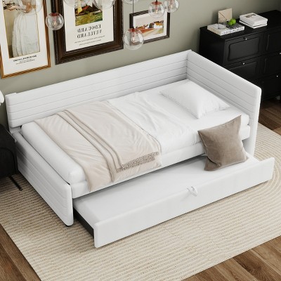 Accent Daybed Modern with Trundle Storage for Guest Room Twin Size - 3irtyhousy