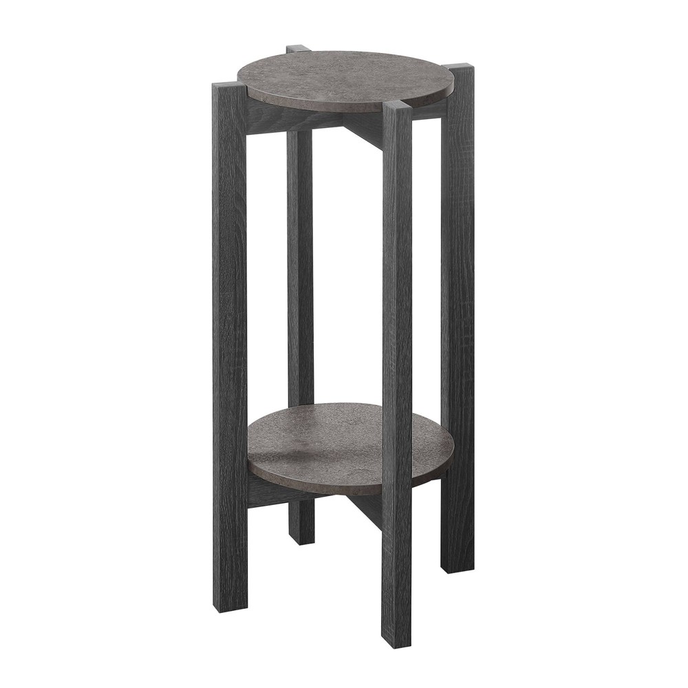 Photos - Wardrobe 31.25" Newport Deluxe 2 Tier Plant Stand Faux Cement/Weathered Gray - Brei