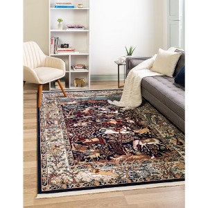 Unique Loom Narenj Birmingham Floral Indoor Woven Fringe Area Rug - 1 of 4