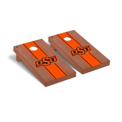 NCAA Oklahoma State Cowboys Premium Cornhole Board Rosewood Stained Stripe Version