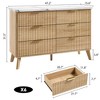 Fluted Dresser for Bedroom with 6 Deep Drawers, 47.2 in Wide Modern Chest of Drawers, Wooden Dresser TV Stand, Curved Profile Design, for Living Room - 3 of 4
