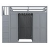 Full Size Loft Bed with Wardrobe, Desk, Shelves & Stairs, Gray - ModernLuxe - 4 of 4