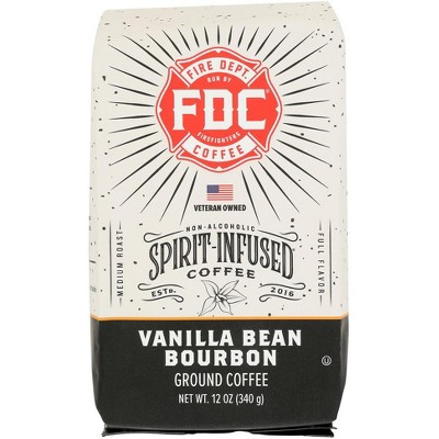 Fire Department Coffee Coffee Ground Vanilla Bean Bourbon - Pack of 6 - 12 oz