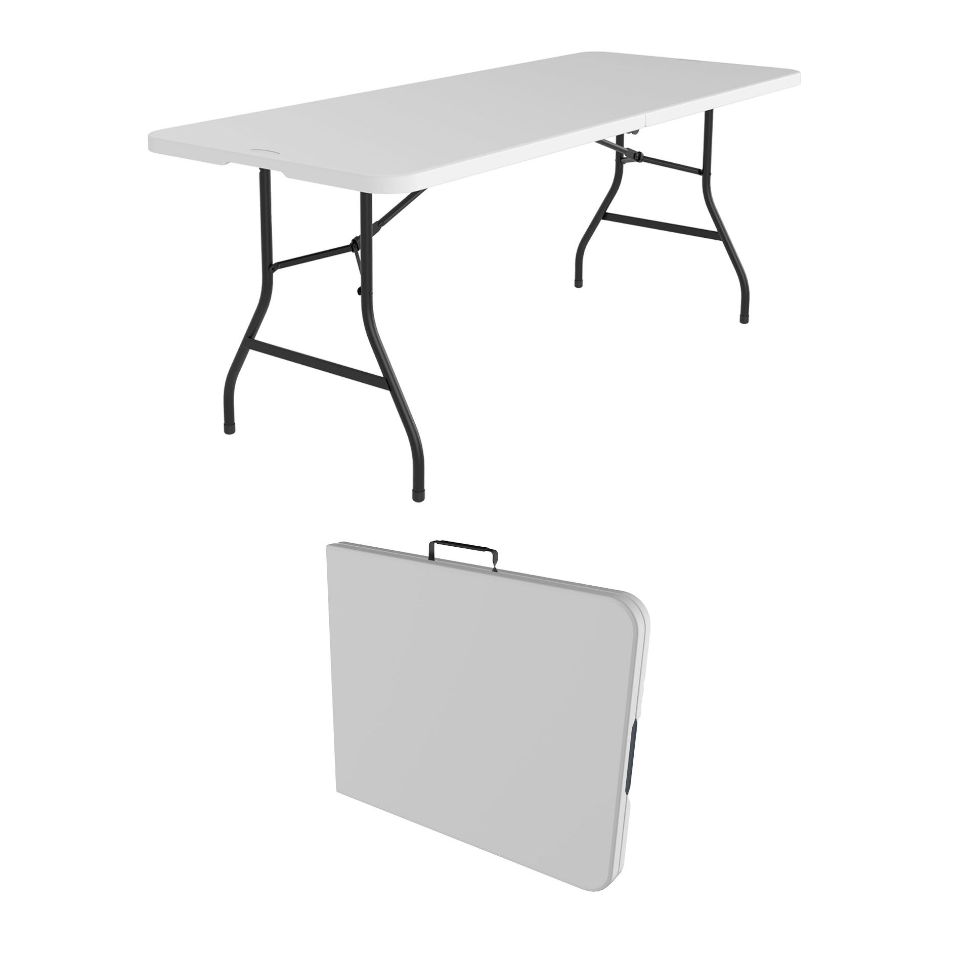 Decksplore Folding Table 6ft Foldable & Portable for Outdoor Indoor White