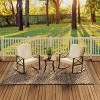 Garvee 3 Pieces Outdoor Rocking Chairs Set, Rattan Heavy Duty Cushioned Rocker Chairs with 2-Tier Tempered Glass Coffee Table, for Garden, Balcony - 3 of 4