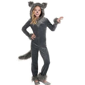 HalloweenCostumes.com X Large Girl Grey Wolf Costume for Kids,  Gray/Gray - 1 of 4