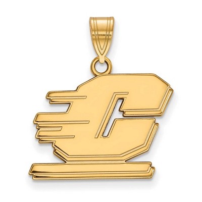 Black Bow Jewelry 14k Yellow Gold Central Michigan Chippewas NCAA Medium Pendant