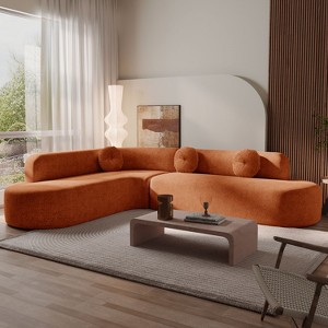 SAINTCY 122" Extra Large Sectional Sofa Soft Fabric Upholstery - 1 of 4