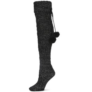 Memoi Women's Interdiamond Chunky Knit Over The Knee Warm Sock - 1 of 3